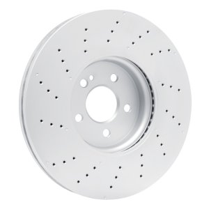 Mercedes-Benz CLA45 AMG Brake Rotor (1) - Front - R1 Concepts - Drilled Carbon Alloy GeoMET - `20-`25